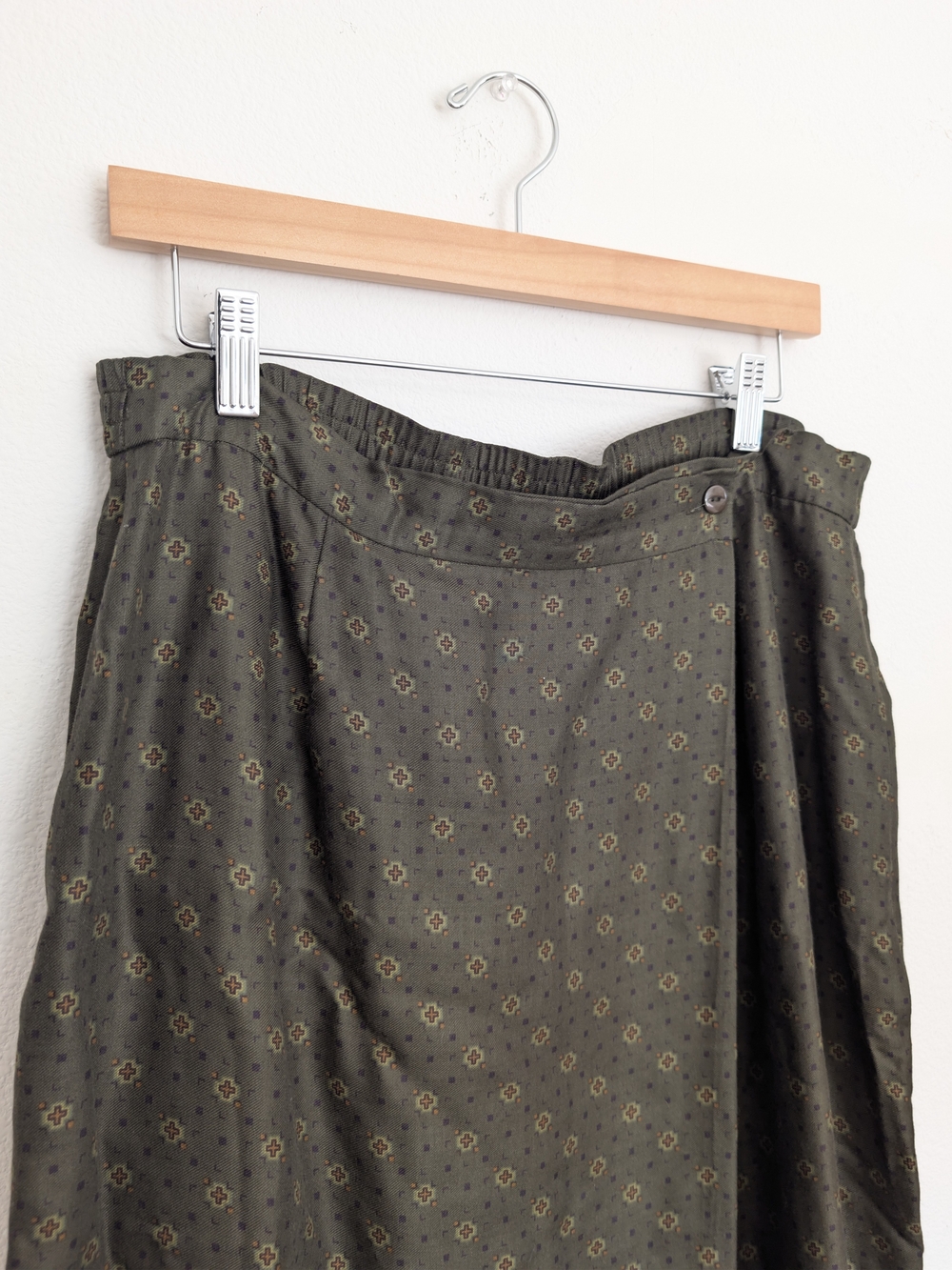 Pendleton Olive Green A-Line Printed Skirt